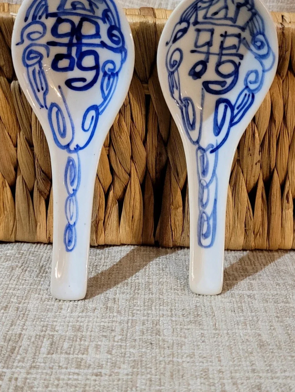 Blue and White Ceramic Soup Spoon Set - Home Dining